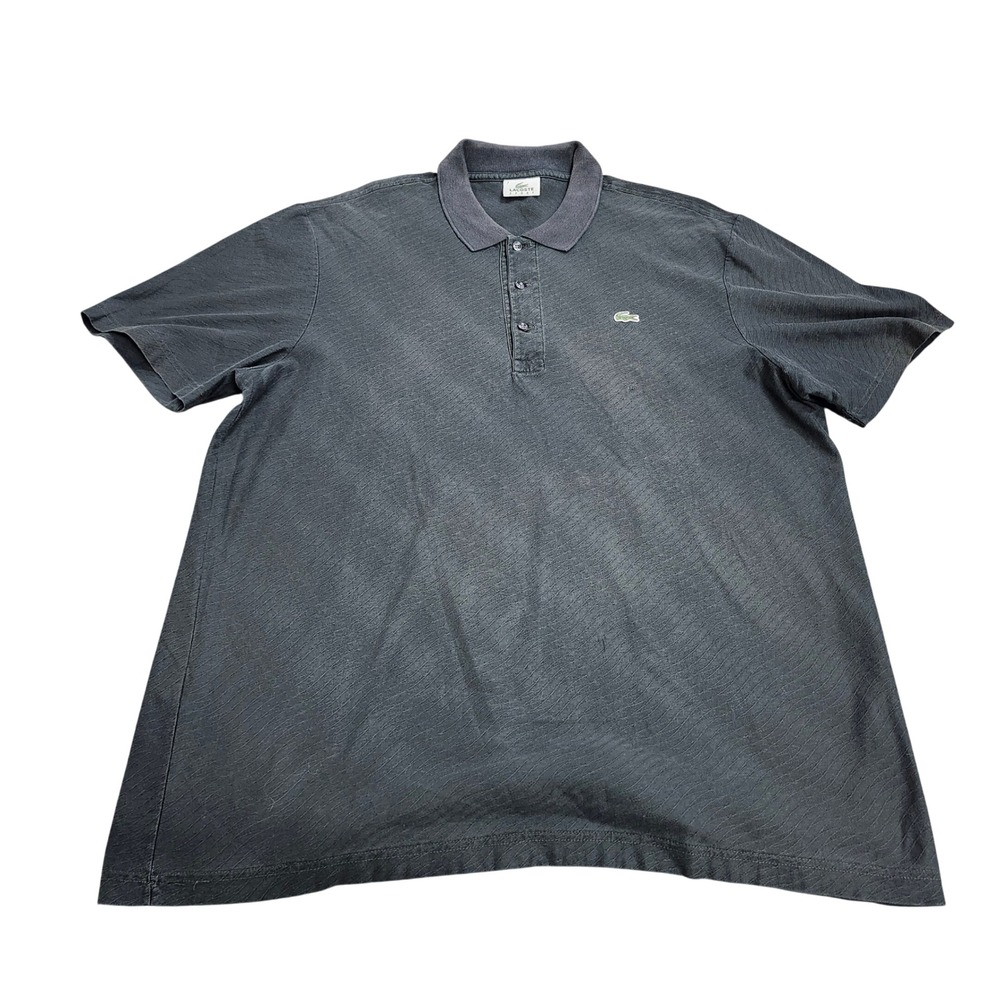 Lacoste Sport Mens Charcoal Grey Wavy Textured Polo Shirt Size 7 XXL